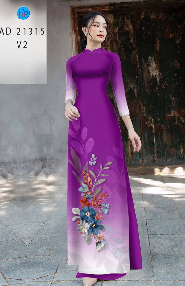 Vải Áo Dài Hoa In 3D AD 21315 4